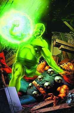 האיש הרדיואקטיבי, כפי שהוא מופיע על עטיפת החוברת Thor: First Thunder #4 מדצמבר 2010. אמנות מאת ג'יי אנקלטו ובריאן האברלין