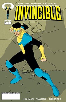 עטיפת "Invincible #1" מאת רוברט קירקמן וקורי ווקר