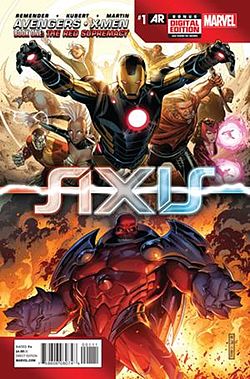 עטיפת החוברת Avengers & X-Men: AXIS #1 מאוקטובר 2014, אמנות מאת ג'ים צ'ונג וג'סטין פונסור
