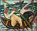 דייגים בנמל יפו (1928 בקירוב), צבעי שמן על בד, אוסף אסף היימן, לונדון
