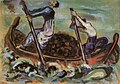 דייגים ערבים ביפו (שנות ה-30), צבעי-שמן על נייר, גובה 49 ס"מ, רוחב 69 ס"מ, אוסף הפניקס