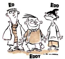הדמויות הראשיות (משמאל לימין): אד, אדי ודאבל די