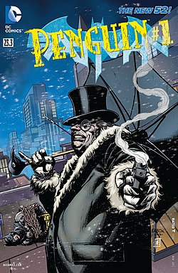 הפינגווין, כפי שהופיע על עטיפת החוברת Batman Vol.2 #23.3; The Penguin מנובמבר 2013, אמנות מאת ג'ייסון פאבוק ונייתן פיירביירן.