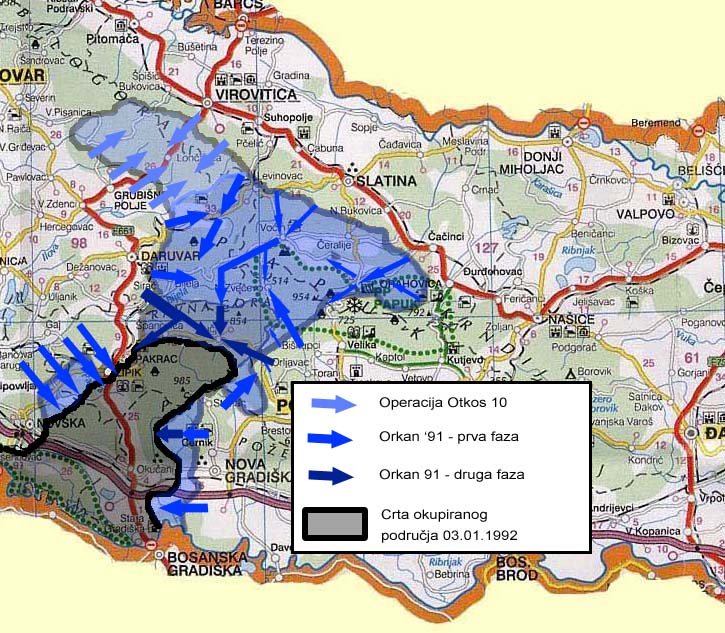 karta bilogore Operacija Orkan '91. – Wikipedija karta bilogore