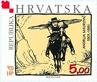 Prigodna poštanska marka u čast Andrije Maurovića, autor: Danijel Popović
