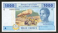 Novčanica od 1000 CFA franaka.