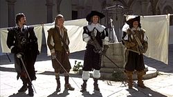A három testőr és d’Artagnan (Oliver Reed, Michael York, Richard Chamberlain és Frank Finlay)