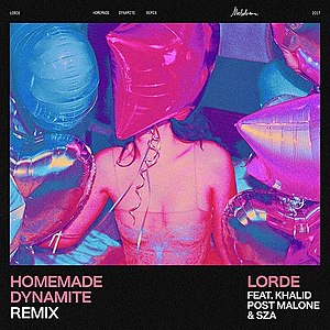 «Homemade Dynamite» սինգլի շապիկը (Լորդ, Քալիդ, Փոստ Մալոն և SZA, 2017)