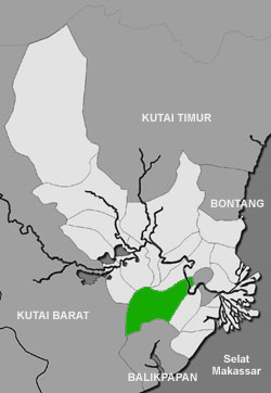 Peta lokasi kecamatan Loa Kulu