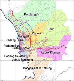 Peta kecamatan di Kota Padang