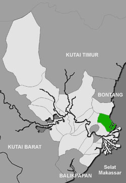 Peta lokasi kecamatan Muara Badak