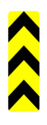 c. Peringatan rintangan atau objek berbahaya pada pemisal lajur atau jalur (dapat melakukan gerakan lalu lintas pada kedua sisi)