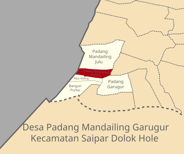 Berkas:Peta Lokasi Padang Mandailing Godang, Padang Mandailing Garugur Kecamatan SDH Kabupaten Tapsel.svg