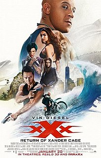 xXx: Return of Xander Cage adalah sebuah film aksi Amerika 2017 yang ditulis oleh D. J. Caruso dan ditulis oleh F. Scott Frazier. Film tersebut dibintangi oleh Vin Diesel, Donnie Yen, Deepika Padukone, Kris Wu, Ruby Rose, Tony Jaa, Nina Dobrev, Toni Collette, dan Samuel L. Jackson. Film tersebut merupakan installment ketiga dalam waralaba xXx dan sekuel dari xXx (2002) dan xXx: State of the Union (2005).