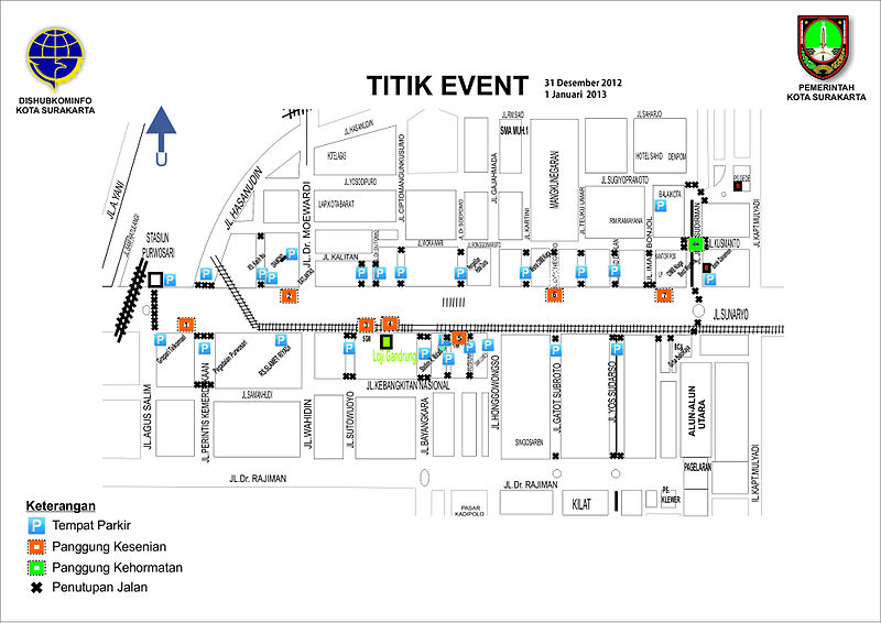 Berkas:Peta lokasi Car Free Night Solo 2012.jpg