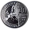2007 Belgium 20 Euro 100 years Herge back.JPG