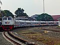 Kereta api Pangrango saat memasuki Stasiun Bogor Paledang setelah melangsir lokomotif Pangrango di Stasiun Bogor.