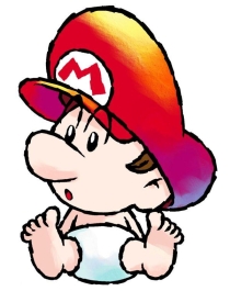 Baby Mario in Yoshi's Island.