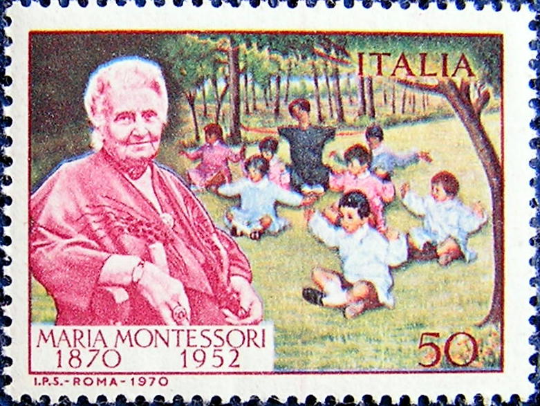 File:Maria Montessori - francobollo Italia 1970.JPG