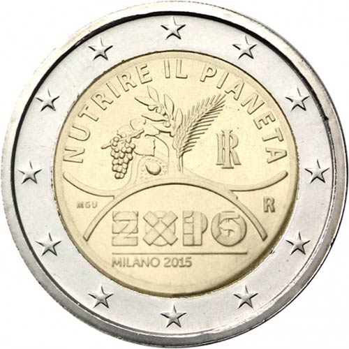 2 EURO COMMEMORATIVA ITALIA 2015 - EXPO MILANO - NUTRIRE IL