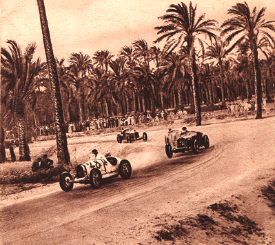 Una fase del Gran Premio di Tripoli nell'edizione del 1934