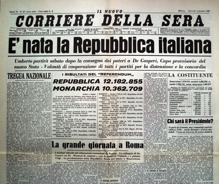 Nascita della Repubblica Italiana Wikipedia