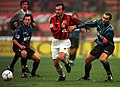 Cupa Italiei 1997-98 - Milano vs Inter - Cauet, Savićević, Bergomi.jpg