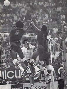 Championnat du monde FIVB 1978 - Cuba contre l'Italie - Negri, Salas, Ruiz, Garcia.jpg