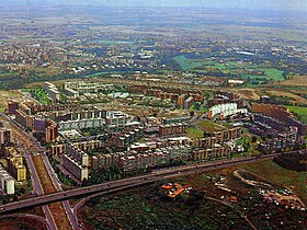 Vista aerea del quartiere nel 1990