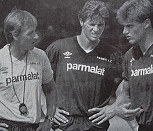 Zeman al Parma nel 1987, a colloquio con Susic e Apolloni