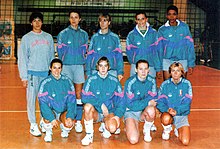 Una formazione della Pallavolo Femminile Matera ai vertici nazionali e continentali nel corso degli anni 1990