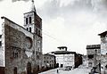 La piazza, con la chiesa di san Michele (anni cinquanta)