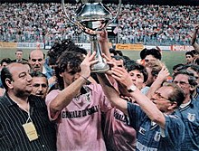 Biffi solleva la Coppa Italia Serie C 1992-1993