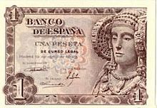 Banconota da 1 peseta.