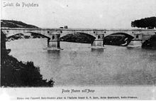 Il Ponte alla Navetta (Ponte Nuovo sull'Arno) in una cartolina d'epoca