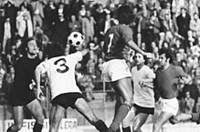 Una fase del derby dell'Etruria tra Arezzo e Perugia del 17 marzo 1974