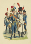 Tête de colonne du 1er régiment léger, 1812