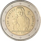 Monete Euro Sammarinesi: Faccia nazionale, Quantità monete coniate, 2 euro commemorativi