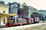 Locomotiva RD.142.2001 in manovra allo scalo merci nel settembre 1983