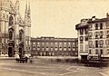Piazza del Duomo a Milano in un'immagine anteriore al 1875