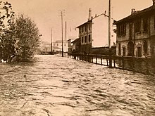 Alluvione dell'Olona a Legnano in via Guerciotti (1937)