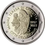 File:2 euro commemorativo 2022 vaticano madre teresa.webp