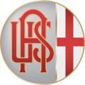 Il classico stemma dell'U.S. Alessandria, con monogramma e sezione crociata