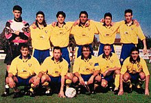 Una formazione della Fermana nella stagione 1998-1999, che ottenne una storica promozione in Serie B