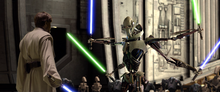 Grievous durante lo scontro con Obi-Wan Kenobi ne La vendetta dei Sith