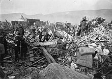 Macerie ad Avezzano dopo il sisma del 1915