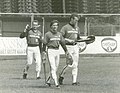 I baseballer Capuozzo, Neri e Moia alla Mediolanum Milano nel 1992.