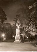 Belysning av monumentet til Massimo d'Azeglio, Parco del Valentino, 1961