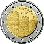 Monedă comemorativă de 2 euro spania 2019 avila.jpg