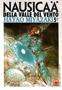 Nausicaä in copertina del quinto volume del manga[1], accanto all'occhio di un Verme Re